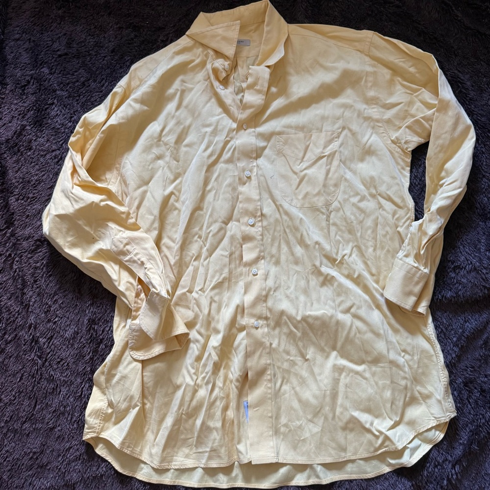 Men's Yellow Button-Up Burberry Shirt